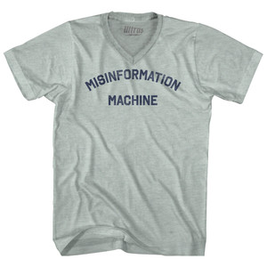 Misinformation Machine Adult Tri-Blend V-neck T-shirt - Athletic Cool Grey Misinformation Machine Adult Tri-Blend V-neck T-shirt - Athletic Cool Grey