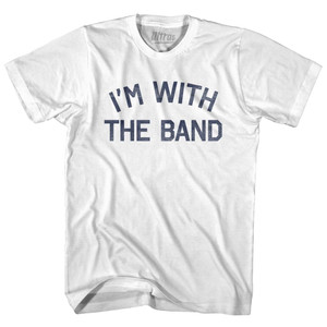 I Am With The Band Womens Cotton Junior Cut T-Shirt - White
