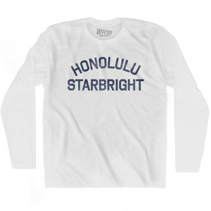 Honolulu Starbright Adult Cotton Long Sleeve T-Shirt - White