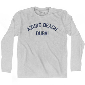 Azure Beach Dubai Adult Cotton Long Sleeve T-Shirt - Grey Heather Azure Beach Dubai Adult Cotton Long Sleeve T-Shirt - Grey Heather