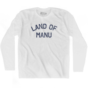 Land Of Manu Adult Cotton Long Sleeve T-Shirt - White Land Of Manu Adult Cotton Long Sleeve T-Shirt - White
