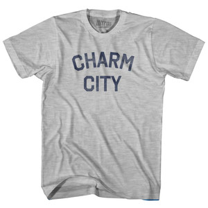 Charm City Womens Cotton Junior Cut T-Shirt - Grey Heather