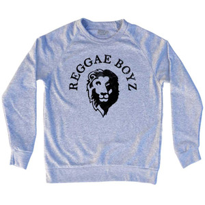 Jamaica Lion Reggae Boyz Adult Tri-Blend Sweatshirt - Heather Grey Jamaica Lion Reggae Boyz Adult Tri-Blend Sweatshirt - Heather Grey