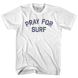 Pray For Surf Adult Cotton T-Shirt - White
