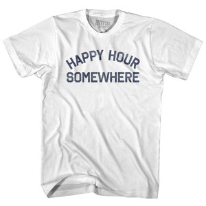 Happy Hour Somewhere Youth Cotton T-Shirt - White