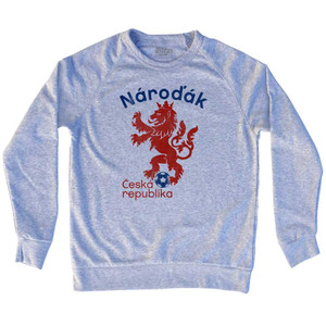 Czech Republic Narodak Lion Adult Tri-Blend Sweatshirt - Heather Grey Czech Republic Narodak Lion Adult Tri-Blend Sweatshirt - Heather Grey