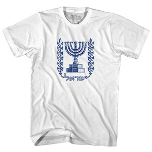 Israel Coat Of Arms Youth Cotton T-Shirt - White Israel Coat Of Arms Youth Cotton T-Shirt - White