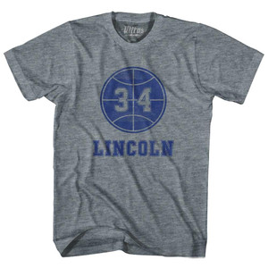 Lincoln 34 Womens Tri-Blend Junior Cut T-Shirt - Athletic Grey