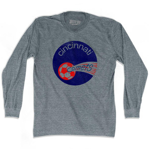 Cincinnati Comets Adult Tri-Blend Long Sleeve T-Shirt - Athletic Grey Cincinnati Comets Adult Tri-Blend Long Sleeve T-Shirt - Athletic Grey