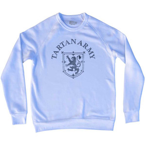 Scotland Lion Crest Tartan Army Soccer Adult Tri-Blend Sweatshirt - White