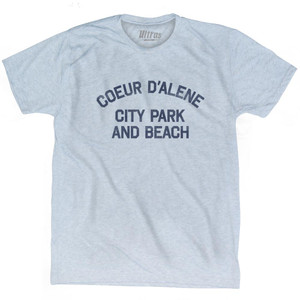 Coeur Dalene City Park And Beach Adult Tri-Blend T-Shirt - Athletic White