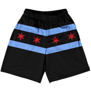 Chicago Flag Black Athletic Running Fitness Exercise Shorts 7" Inseam Made in USA - Black Chicago Flag Black Athletic Running Fitness Exercise Shorts 7" Inseam Made in USA - Black