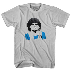 Diego Maradona 10 Mural Adult Cotton T-Shirt - Cool Grey