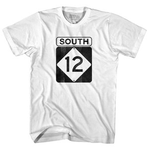 North Carolina Outer Banks Road Sign South 12 Womens Cotton Junior Cut T-Shirt - White North Carolina Outer Banks Road Sign South 12 Womens Cotton Junior Cut T-Shirt - White