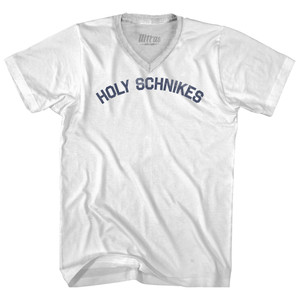 Holy Schnikes Adult Tri-Blend V-neck T-shirt - White Holy Schnikes Adult Tri-Blend V-neck T-shirt - White