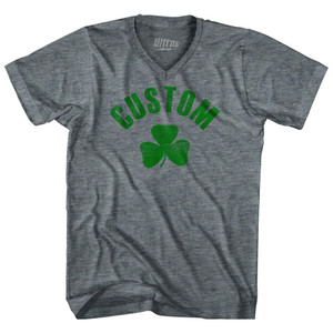 Custom Shamrock Adult Tri-Blend V-Neck Womens Junior Cut T-Shirt - Athletic Grey Custom Shamrock Adult Tri-Blend V-Neck Womens Junior Cut T-Shirt - Athletic Grey