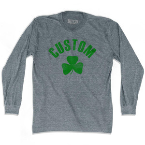 Custom Shamrock Adult Tri-Blend Long Sleeve T-Shirt - Athletic Grey Custom Shamrock Adult Tri-Blend Long Sleeve T-Shirt - Athletic Grey