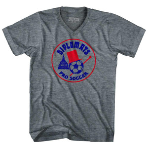 Diplomats Soccer Pro Soccer Adult Tri-Blend V-Neck Soccer T-shirt - Athletic Grey Diplomats Soccer Pro Soccer Adult Tri-Blend V-Neck Soccer T-shirt - Athletic Grey