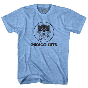 Chicago Cats Black Arts Adult Tri-Blend Soccer T-shirt - Athletic Blue Chicago Cats Black Arts Adult Tri-Blend Soccer T-shirt - Athletic Blue