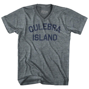 Culebra Island Tri-Blend V-Neck Womens Junior Cut T-Shirt - Athletic Grey Culebra Island Tri-Blend V-Neck Womens Junior Cut T-Shirt - Athletic Grey