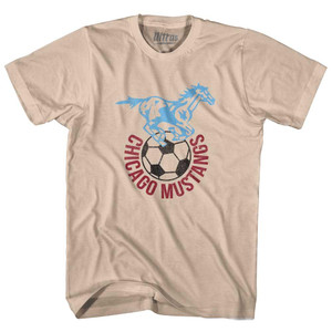 Chicago Mustangs Adult Cotton Soccer T-shirt - Creme Chicago Mustangs Adult Cotton Soccer T-shirt - Creme