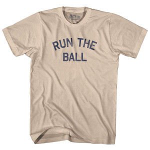 Run The Ball Adult Cotton T-Shirt - Creme