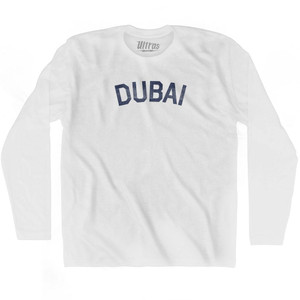 Dubai Adult Cotton Long Sleeve T-Shirt - White Dubai Adult Cotton Long Sleeve T-Shirt - White