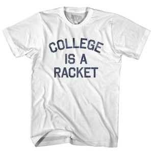 College Is A Racket Womens Cotton Junior Cut T-Shirt - White