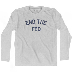 End The Fed Adult Cotton Long Sleeve T-Shirt - Grey Heather