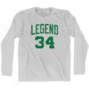 Legend 34 Adult Cotton Long Sleeve T-Shirt - Grey Heather