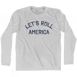 Lets Roll America Adult Cotton Long Sleeve T-Shirt - Grey Heather Lets Roll America Adult Cotton Long Sleeve T-Shirt - Grey Heather