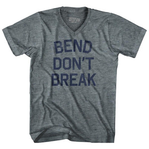 Bend Dont Break Tri-Blend V-Neck Womens Junior Cut T-Shirt - Athletic Grey Bend Dont Break Tri-Blend V-Neck Womens Junior Cut T-Shirt - Athletic Grey
