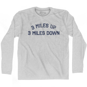3 Miles Up 3 Miles Down Adult Cotton Long Sleeve T-Shirt - Grey Heather 3 Miles Up 3 Miles Down Adult Cotton Long Sleeve T-Shirt - Grey Heather