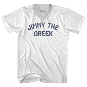 Jimmy The Greek Adult Tri-Blend V-neck T-shirt - White