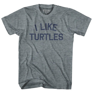 I Like Turtles Womens Tri-Blend Junior Cut T-Shirt - Athletic Grey I Like Turtles Womens Tri-Blend Junior Cut T-Shirt - Athletic Grey