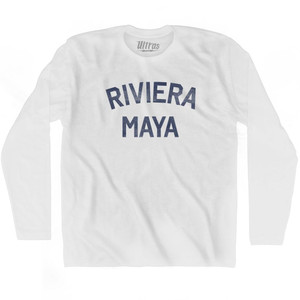 Riviera Maya Adult Cotton Long Sleeve T-Shirt - White
