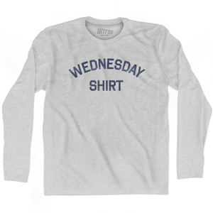 Wednesday Shirt Adult Cotton Long Sleeve T-Shirt - Grey Heather