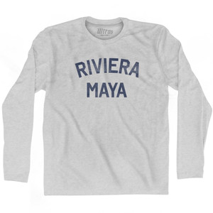 Riviera Maya Adult Cotton Long Sleeve T-Shirt - Grey Heather