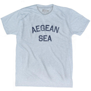 Aegean Sea Adult Tri-Blend T-Shirt - Athletic White