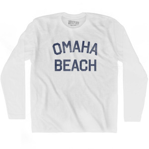 Omaha Beach Adult Cotton Long Sleeve T-Shirt - White