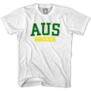 Australia AUS Soccer T-shirt - White Australia AUS Soccer T-shirt - White
