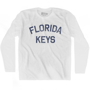 Florida Keys Adult Cotton Long Sleeve T-Shirt - White