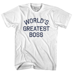 World's Greatest Boss Womens Cotton Junior Cut T-Shirt - White World's Greatest Boss Womens Cotton Junior Cut T-Shirt - White