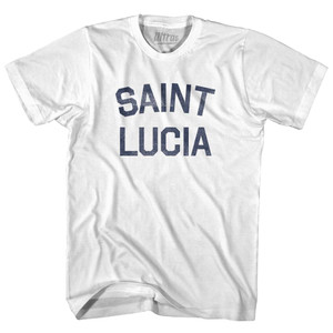 Saint Lucia Womens Cotton Junior Cut T-Shirt - White Saint Lucia Womens Cotton Junior Cut T-Shirt - White