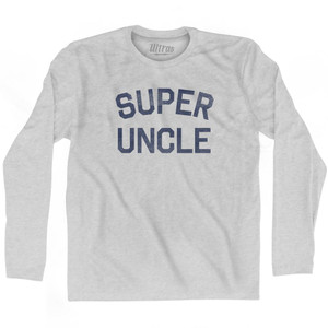 Super Uncle Adult Cotton Long Sleeve T-Shirt - Grey Heather Super Uncle Adult Cotton Long Sleeve T-Shirt - Grey Heather