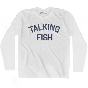 Talking Fish Adult Cotton Long Sleeve T-Shirt - White