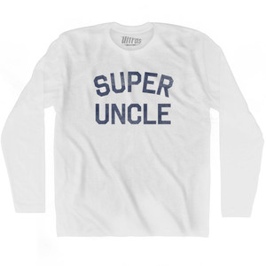 Super Uncle Adult Cotton Long Sleeve T-Shirt - White Super Uncle Adult Cotton Long Sleeve T-Shirt - White