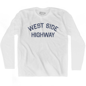 West Side Highway Adult Cotton Long Sleeve T-Shirt - White