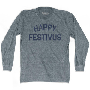 Happy Festivus Adult Tri-Blend Long Sleeve T-Shirt - Athletic Grey Happy Festivus Adult Tri-Blend Long Sleeve T-Shirt - Athletic Grey