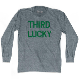 Third Lucky Adult Tri-Blend Long Sleeve T-Shirt - Athletic Grey